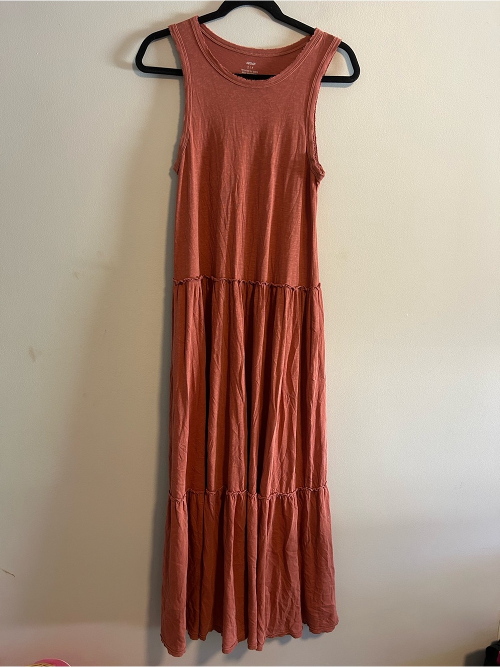 Aerie small rust orange sleeveless maxi dress